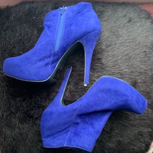 Cobalt ankle booties